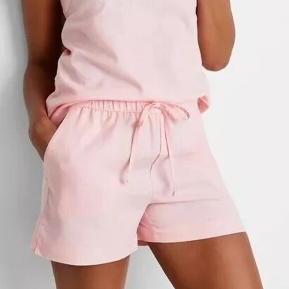 #999 State of Day Women 2 Pc. Linen Pajamas Set Satin Pink Large - Picture 2 of 2